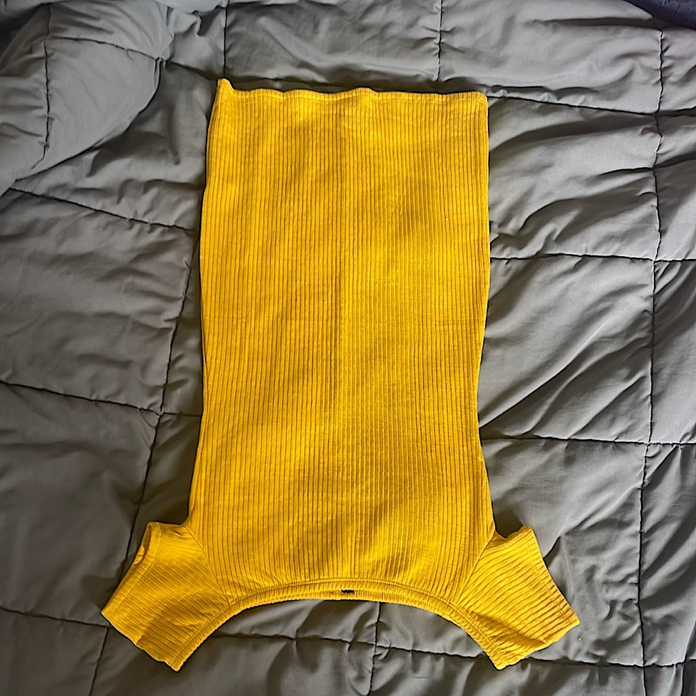Mustard yellow bodycon dress